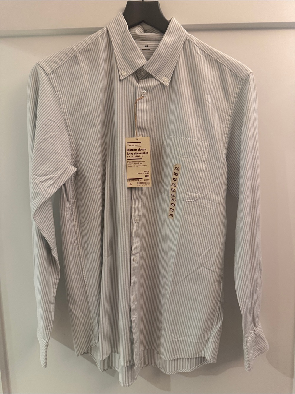 Muji Men's Light Blue Striped Button-Down long sleeve - XS